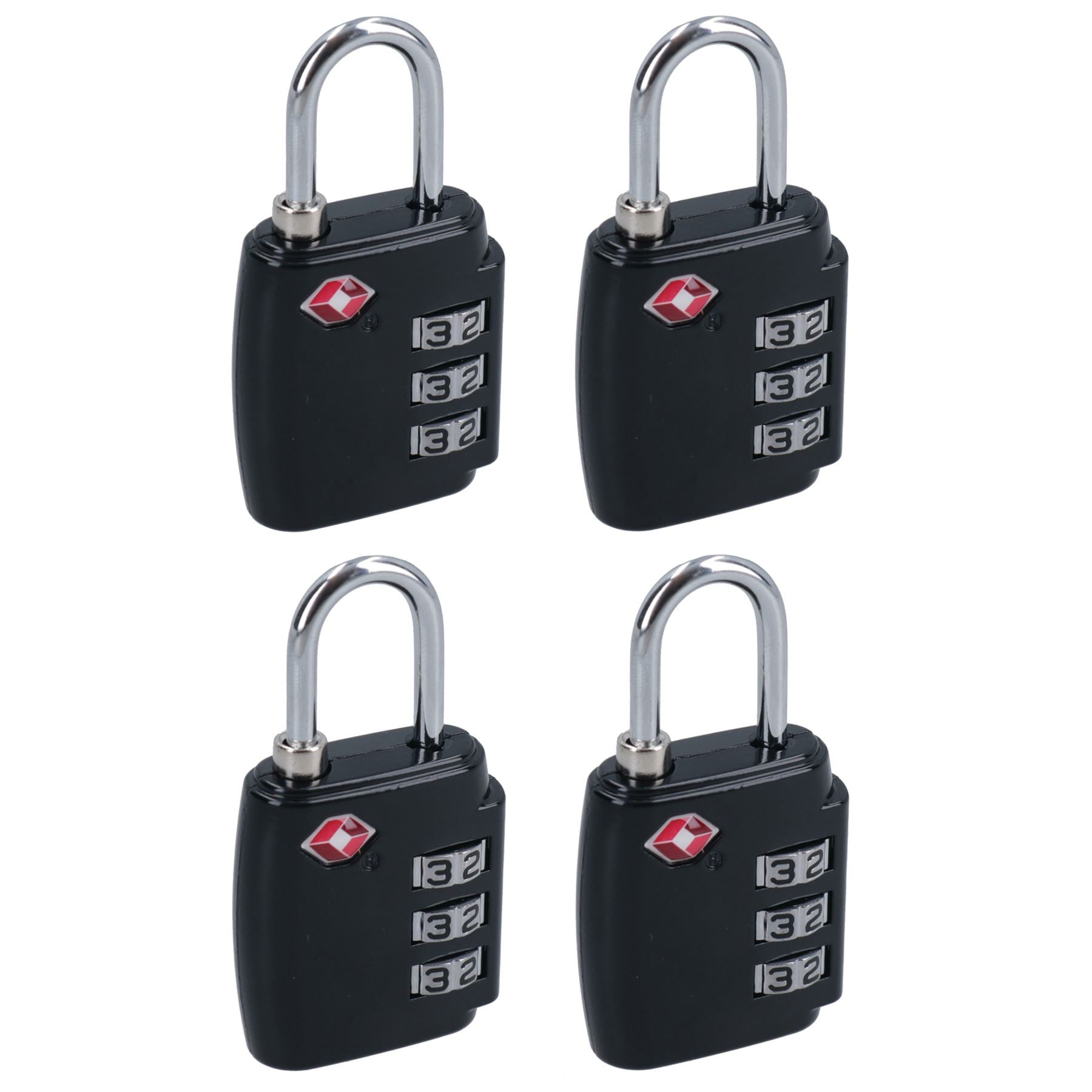 TSA Luggage Padlock Travel Lock 3 Digit Combination for Suitcases Black