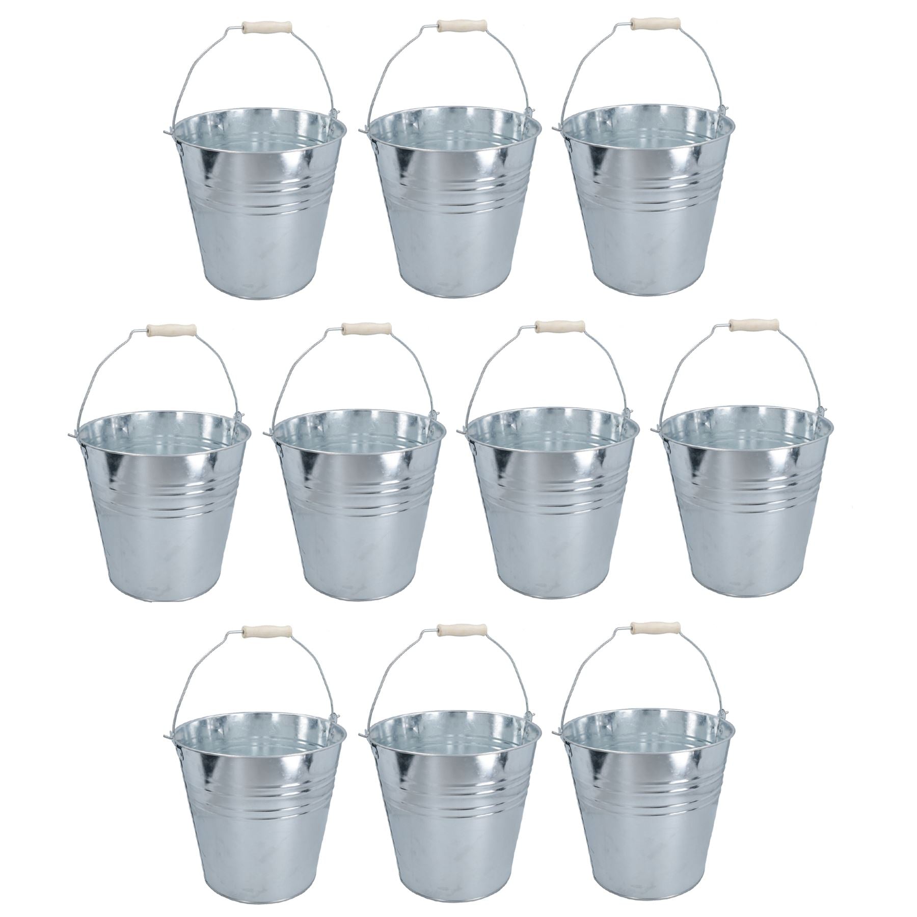 15L Galvanised Steel Metal Bucket Pail Water Coal Fire Greenhouse Garden Plants