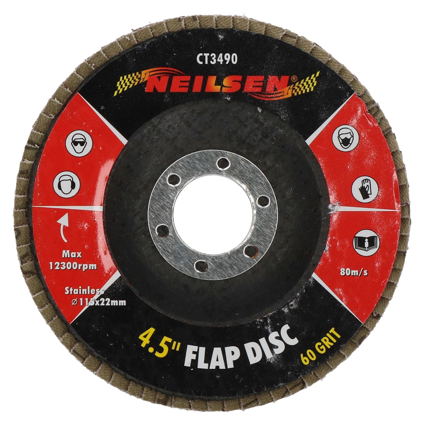 40 / 60 / 80 Grit Flap Discs Sanding Grinding For 4-1/2" Angle Grinders