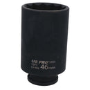 46mm 1/2" Drive Deep Metric Impact Socket 12 Sided for Hub Nut 100mm Deep