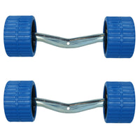 2 Pack Cranked Boat Roller Wing Bracket & Non Marking Rollers Dumbbell Trailer