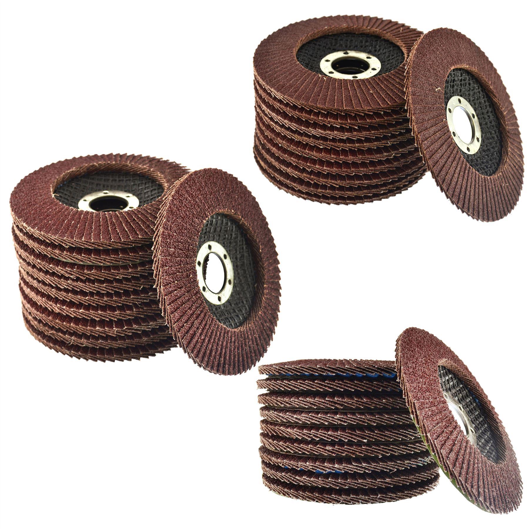 Flap Discs 40, 60 & 80 Grit Angle Grinder 4.5" 115mm Flat Sanding Grinding