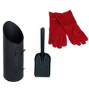 Coal Hod Scuttle Metal Coal Carrier Fire Log Burner 56 x 25cm, Shovel & Gloves