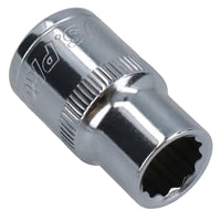 1/2in Drive Shallow Metric MM Socket 12 Sided Bi-Hex with Knurled Ring