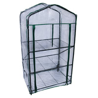 3 Tier Outdoor Mini Green House Growing Storage Room for Plants Steel Frame