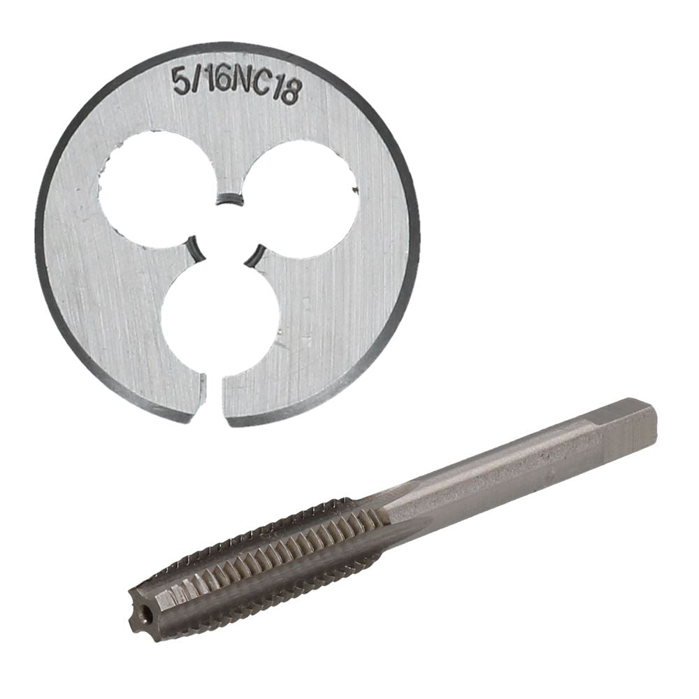 1/4" -5/8" UNC Tap & Die Tungsten Steel Taper and 38mm Split Die