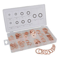 140pc Solid Copper Washer Assortment Set Seal Flat Gasket Metric Sizes 6-24mm