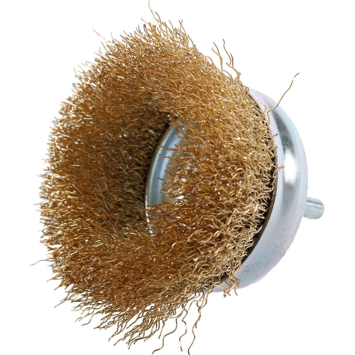 50mm / 75mm Steel Wire Cup Brush For Drills Brass Coated Rust Paint Remover