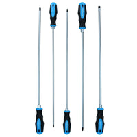 High Grade Extra Long Screwdriver Set 450mm Pozi Phillips Flat 5pc