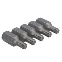 5 Pack M5 - M13 Male 30mm Ribe Bits With 10mm Hex End S2 Steel