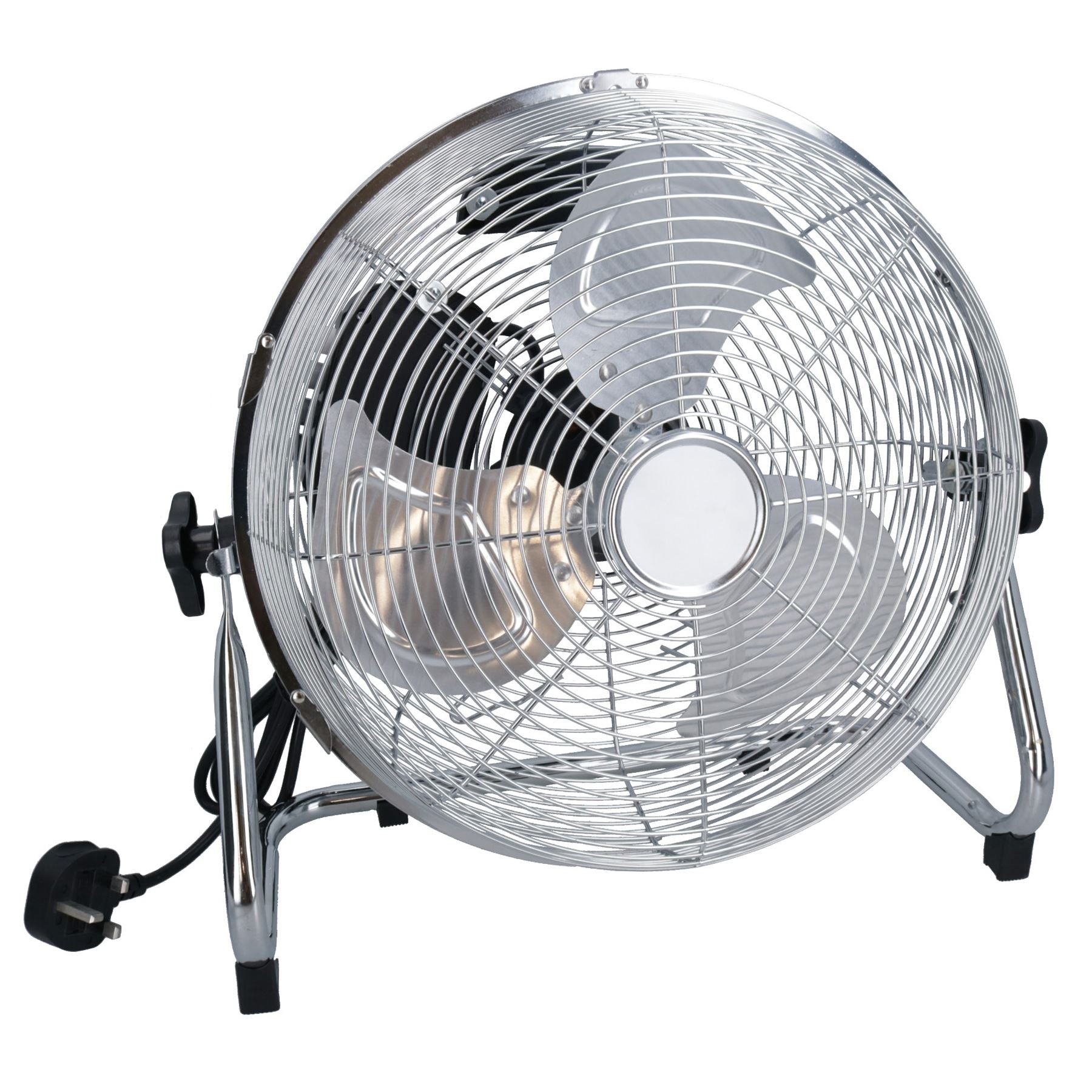 12 Inch Portable Metal Floor Fan Cool With Adjustable Tilt 50 Watt Motor UK Plug