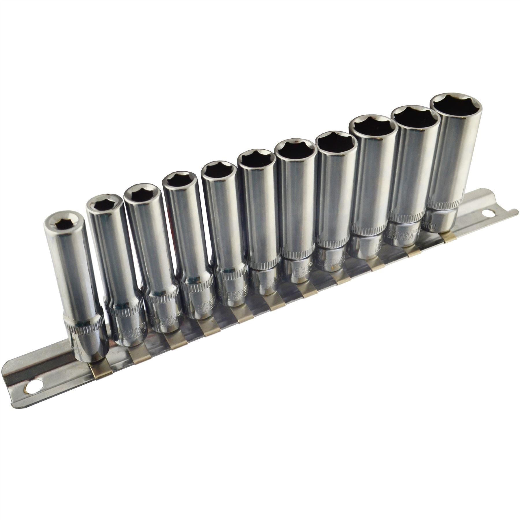 1/4" Drive Metric MM Double Deep Sockets 11pc 4mm - 13mm 6 Sided By Bergen