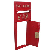 GR Royal Mail Post Box Wall Mount Replica Red Post Office Lockable GB Front