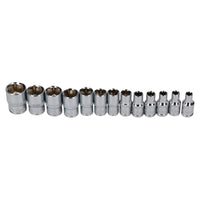 1/4" Drive Metric MM Shallow Single Hex Sockets 4mm - 14mm + Ratchet 14pc