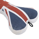 Large Sylish Union Jack Bone Canvas Dog Puppy Toy With Squeak Gift -(30cm L)