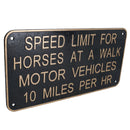 Speed Limit For Horses Cast Iron Sign Plaque Door Wall House Gate Motor Vehicle