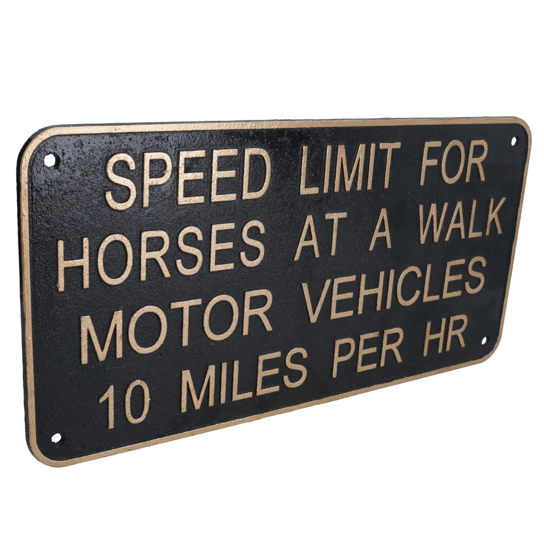 Speed Limit For Horses Cast Iron Sign Plaque Door Wall House Gate Motor Vehicle