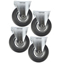 3 / 4 / 5 / 6" Fixed Rubber Caster Wheels Trolley Furniture Castor