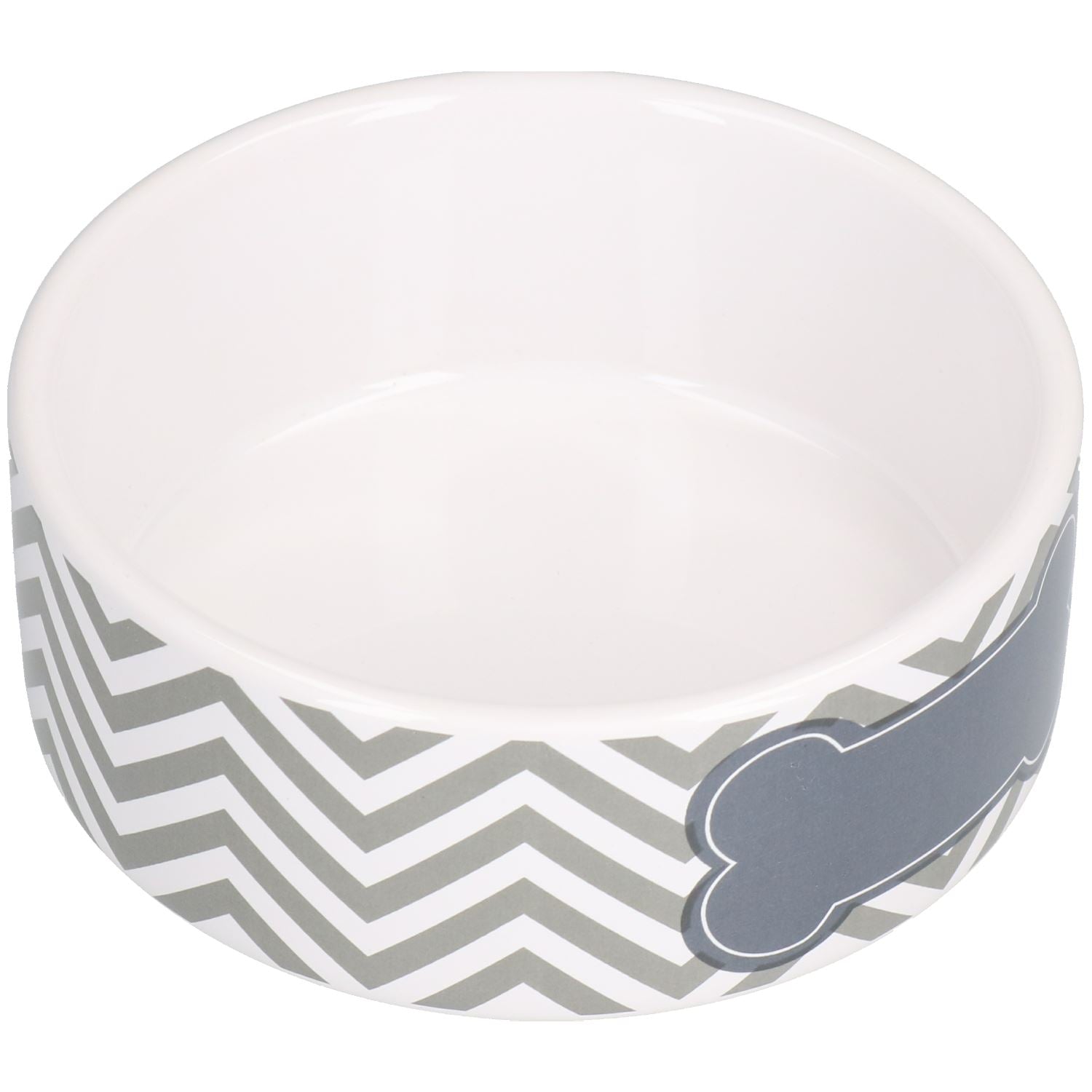 Small Chevron Grey Puppy Small Dog Feeding Food Water Bowl 13cm/400ml