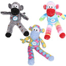 Super Plush Soft Spotty Sock Monkey Dog Toy With Squeak7x9x30cm