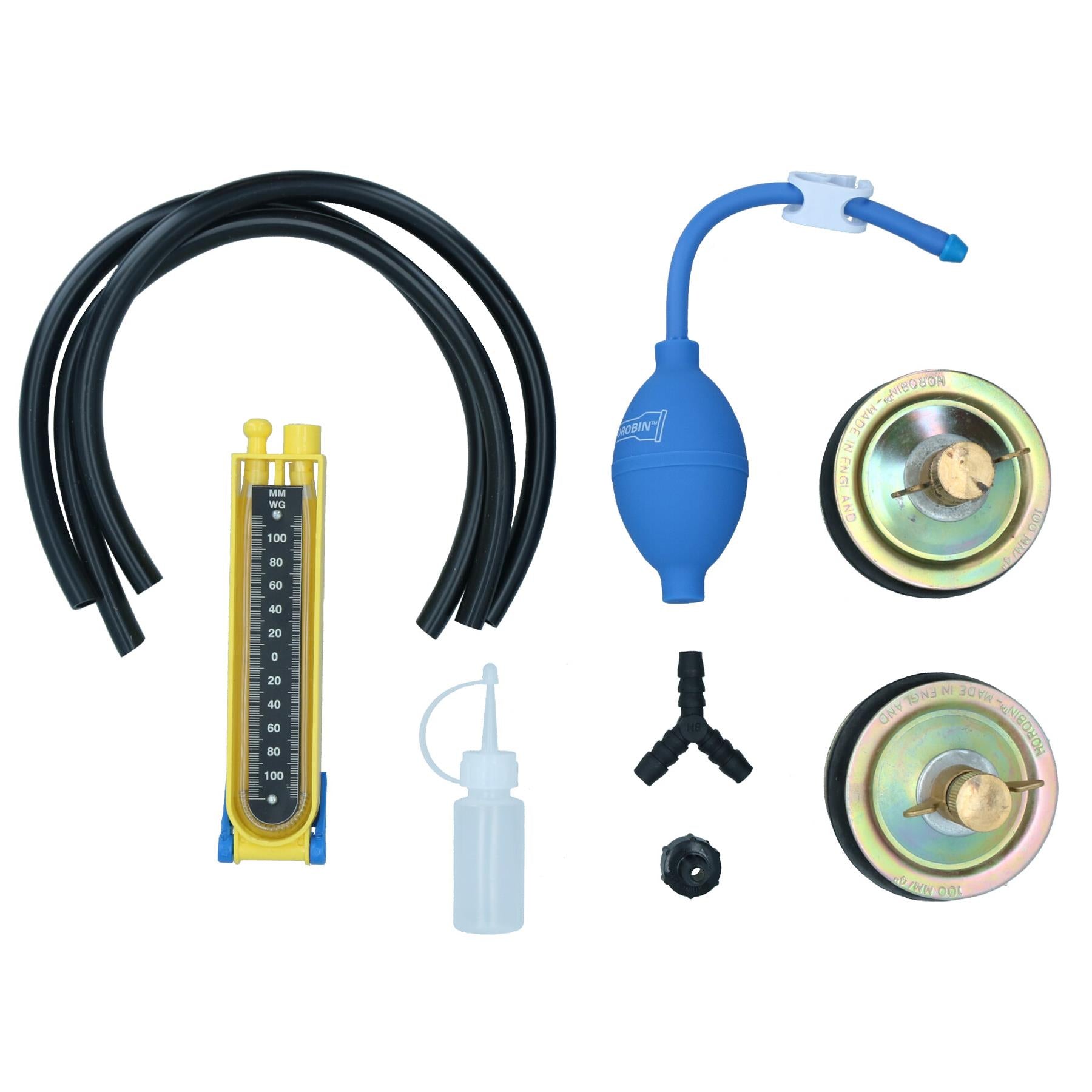 Drain Pipe Air Water Pressure Testing Kit Sewer Plumbing Bung Plug Manometer