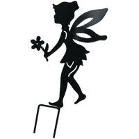 Set of 4 Small Black Fairy Silhouettes With Stake Garden Deco Ornament