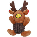 Dog Christmas Gift Reindeer Knottie Squeaky Plush Rope Play Toy Xmas Present