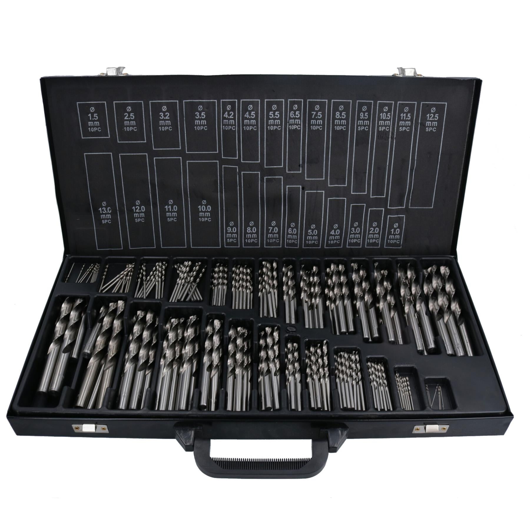 230pc HSS-G Metric Drill Bit Set Split Point Drills Metal Plastic Copper 1mm – 13mm