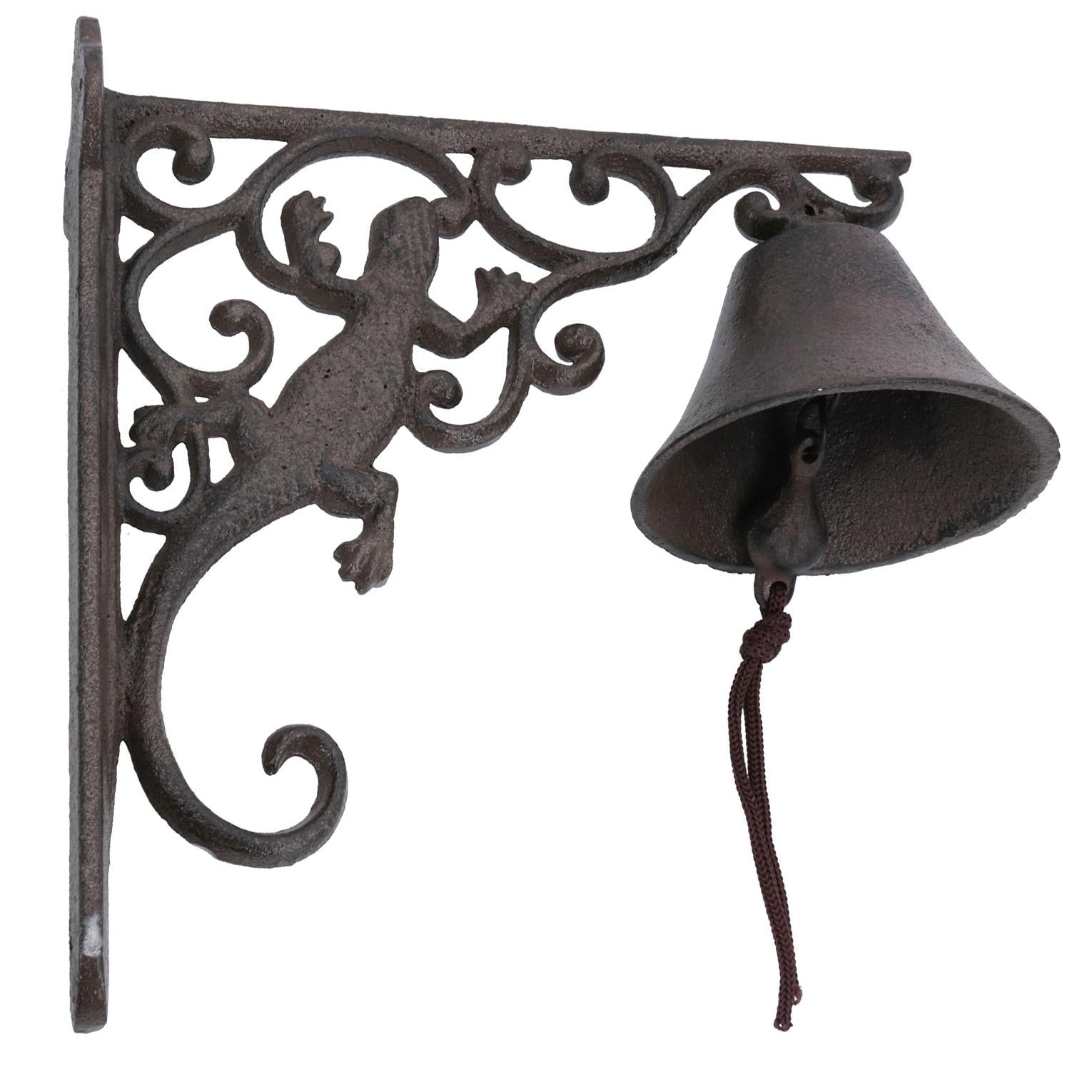 Gecko / Lizard Bell Cast Iron Door Wall Fence Gate House Post Porch Garden