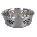 1 Heavy Duty Non Slip Silver Paw Bowl Dog Puppy Feed Food Water Bowl 16cm