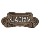 Art Nouveau Ladies Toilet Cast Iron Sign Plaque Door Wall Cafe Shop Pub Hotel