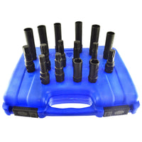 16pc Master Locking Wheel Lug Nut Removal Key Star Spline Torx Flute Hex AT965