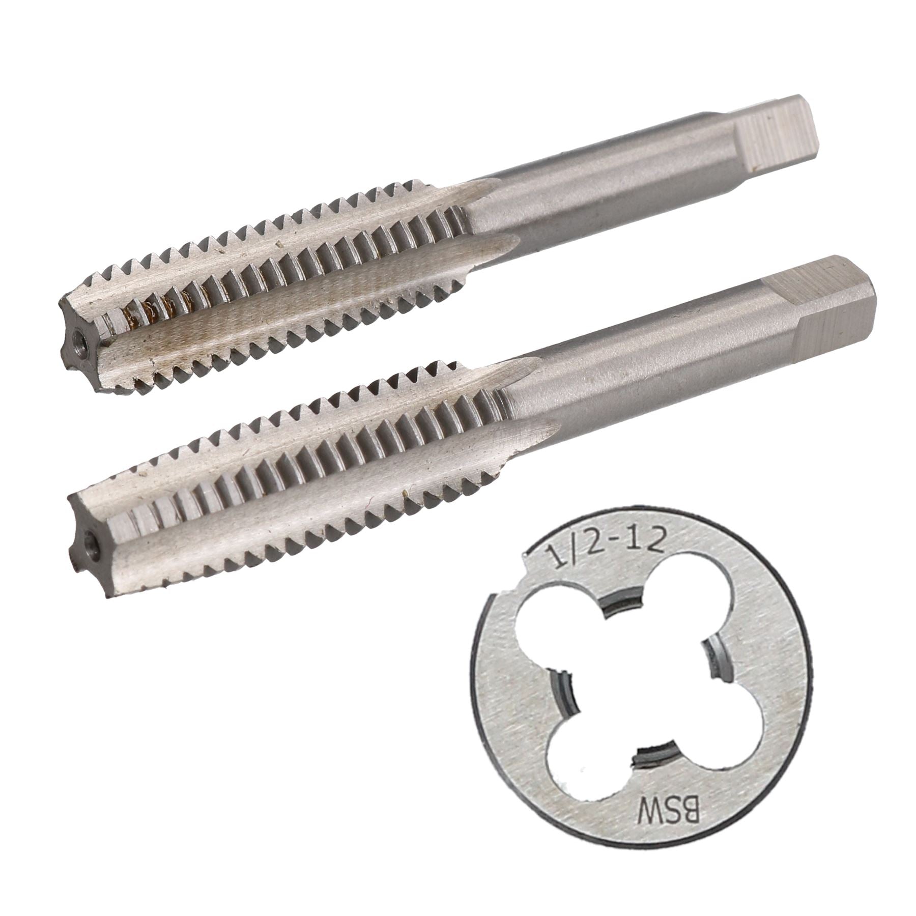 1/8" - 1/2" BSW Tap & Die Whitworth Tungsten Steel Taper Tap & 25mm Die