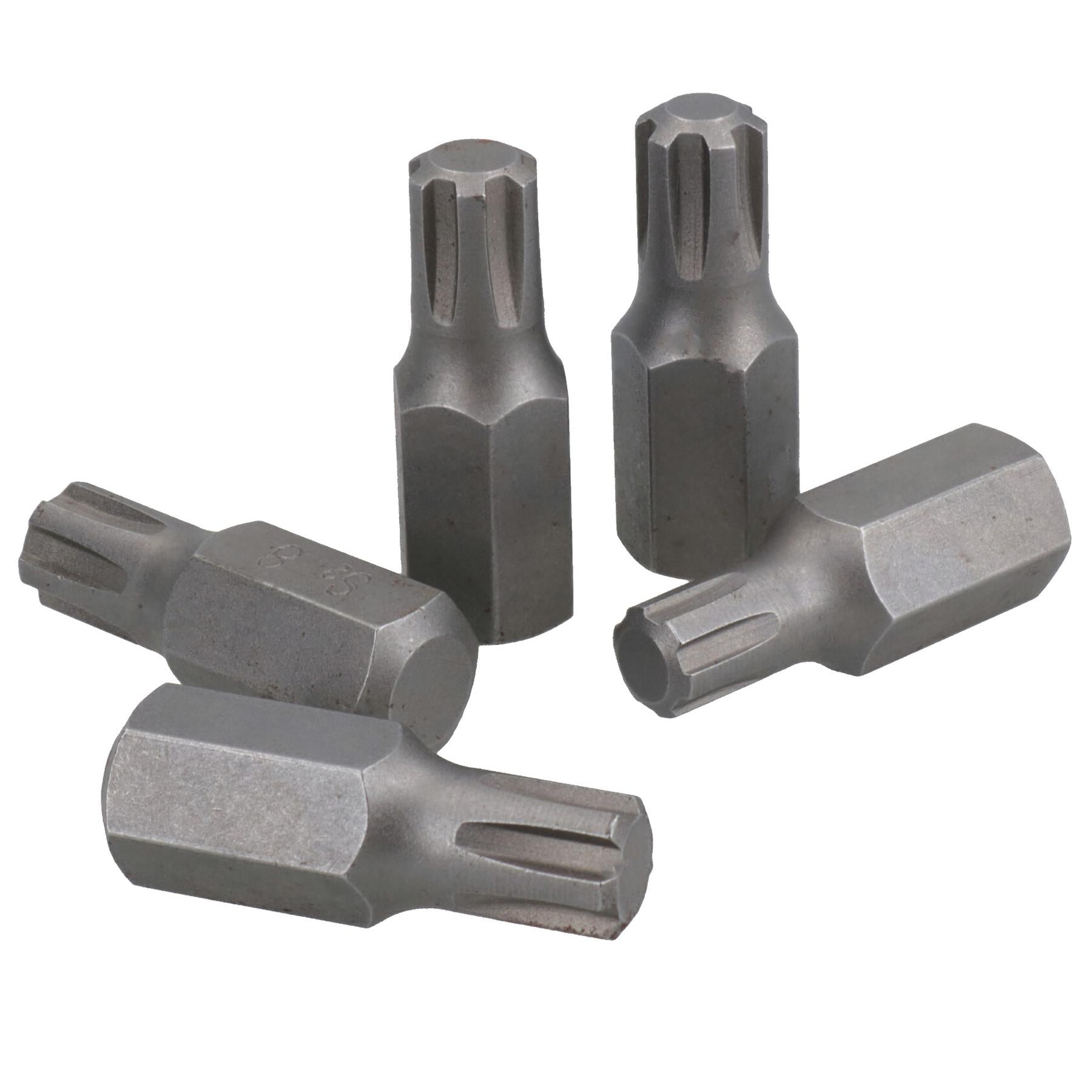 5 Pack M5 - M13 Male 30mm Ribe Bits With 10mm Hex End S2 Steel