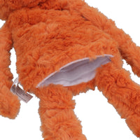 Plush Squeaky Crinkle Unstuffed Fox Calming Pet Toy With Belly Compartment