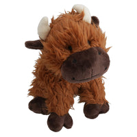 Super Tough Squeaky Plush Rope Core Brown Cow Dog Puppy Gift Play Toy