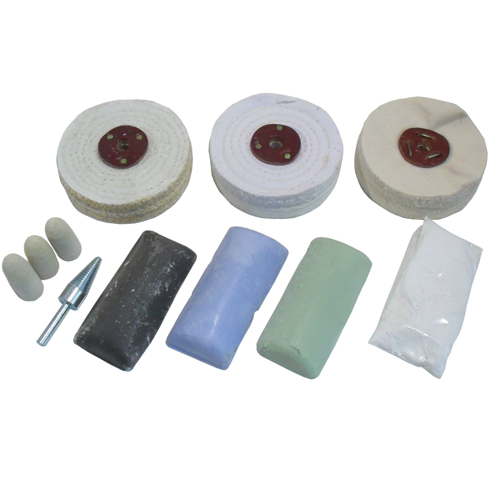 Standard Metal Polishing Kit Coarse / Medium and Fine 4" Mops 11pc Kit POL01