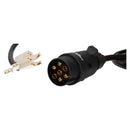 7 Pin Style Plug With Trailer Curly Extension Lead Cable 2 Metres For Ifor Williams