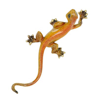 Yellow Speckled Gecko Lizard Resin Wall Shed Sculpture Statue House Full Set