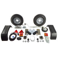 500Kg Trailer Kit Suspension Units Hitch Lights Mudguards Towing 5m Cable Wheels