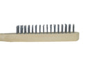 Wire Cleaning Brush 4 Rows Of Steel Wire Bristles With Wooden Handle 10 Pack