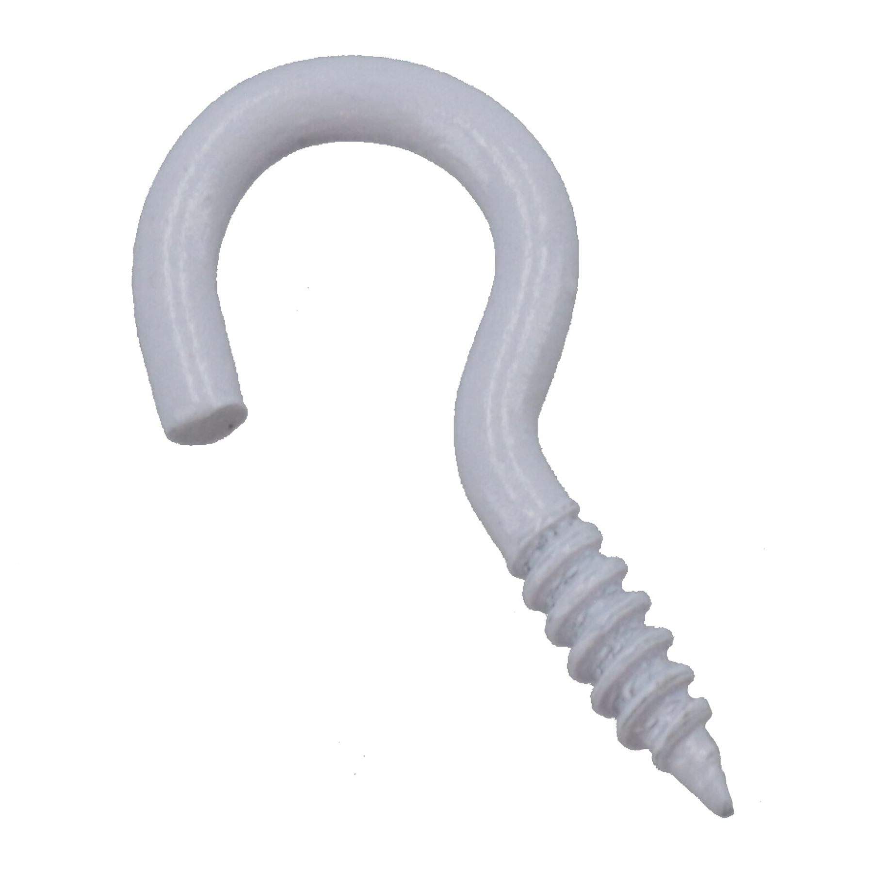 Screw Hook Fasteners Hangers White Plastic Finish 8mm Dia 25mm length