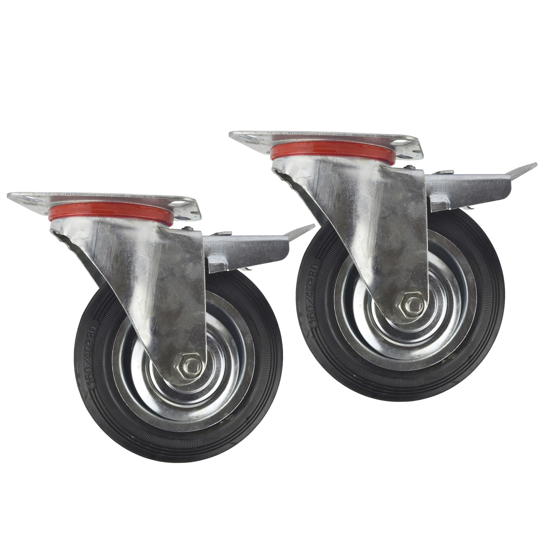 3” 4” 5” 6” Swivel Castors with Brakes Rubber Steel Caster Wheels Trolley