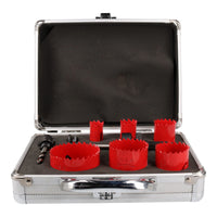 9pc Plumbers HSS Bimetal Holesaws Cutting Circle Hole Cutter Arbor Drill In Case