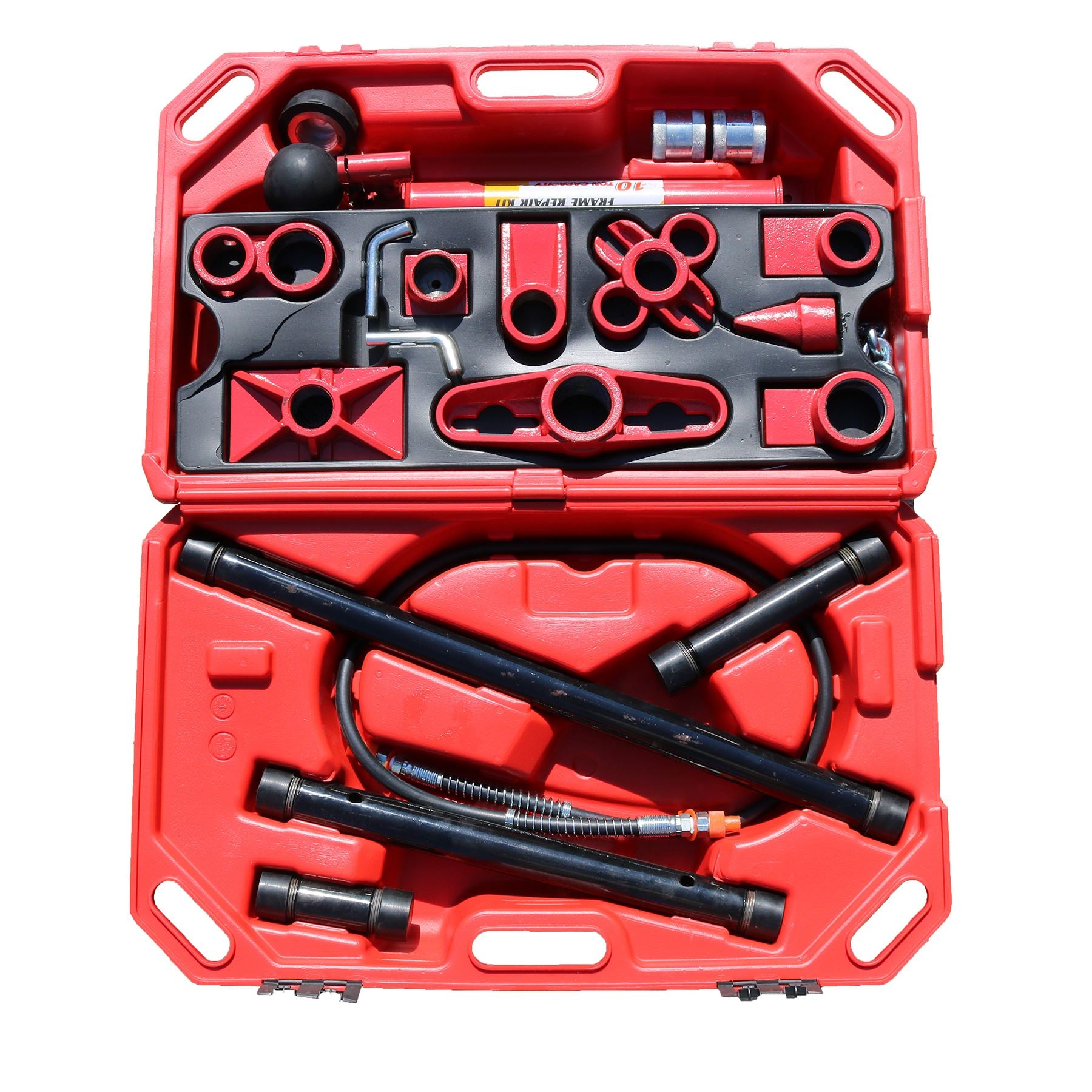 10 Ton Portable Hydraulic Auto Body Repair Tool Kit Push Pull Rams Porta Pack