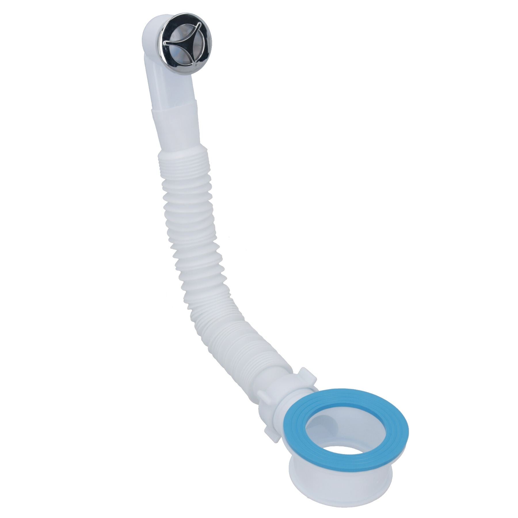 27mm Bath Waste Pipe with Overflow Adaptor Ring with Circular Vertical Overflow