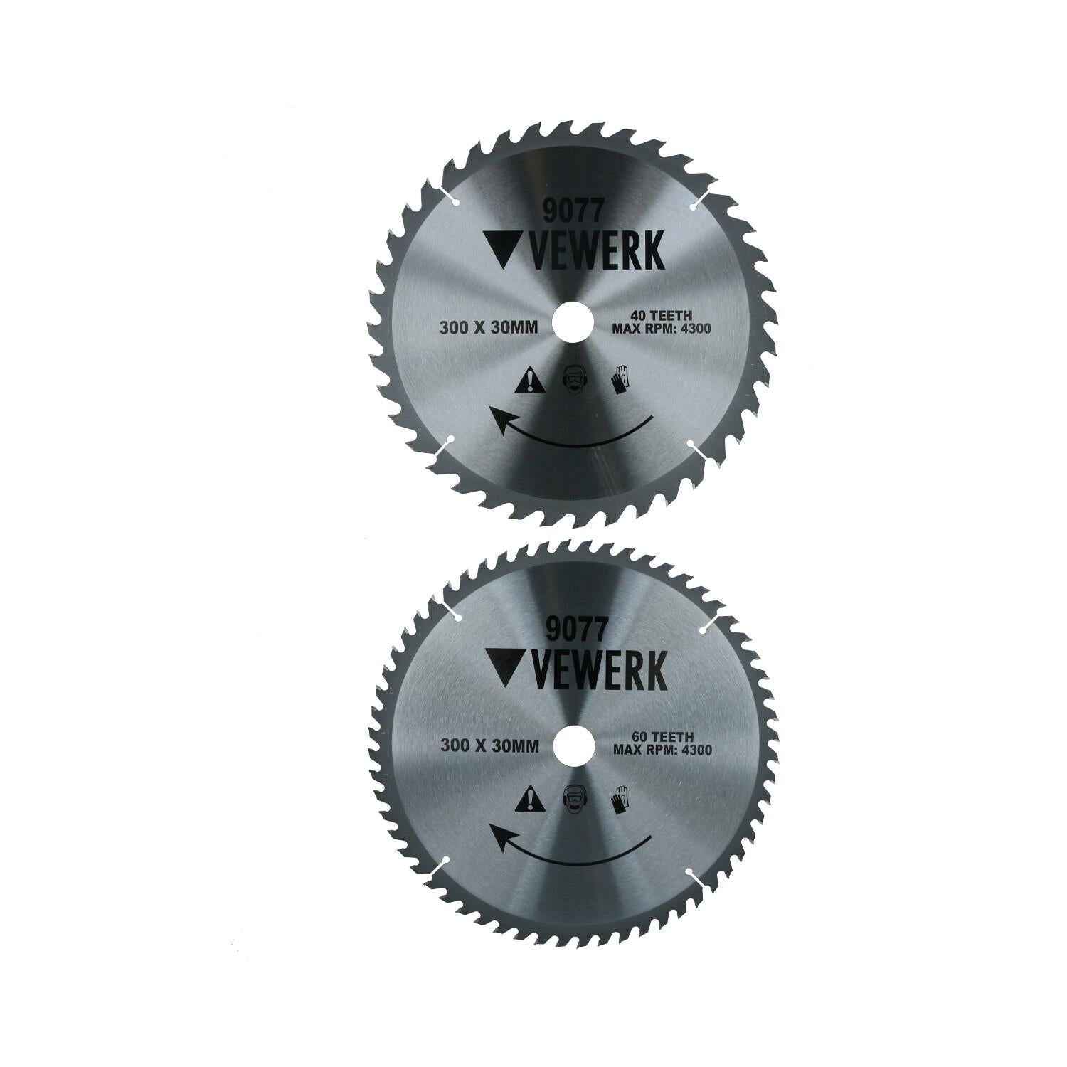 300mm x 30mm TCT Tungsten Carbide Tipped Circular Saw Blades 40 + 60 Teeth