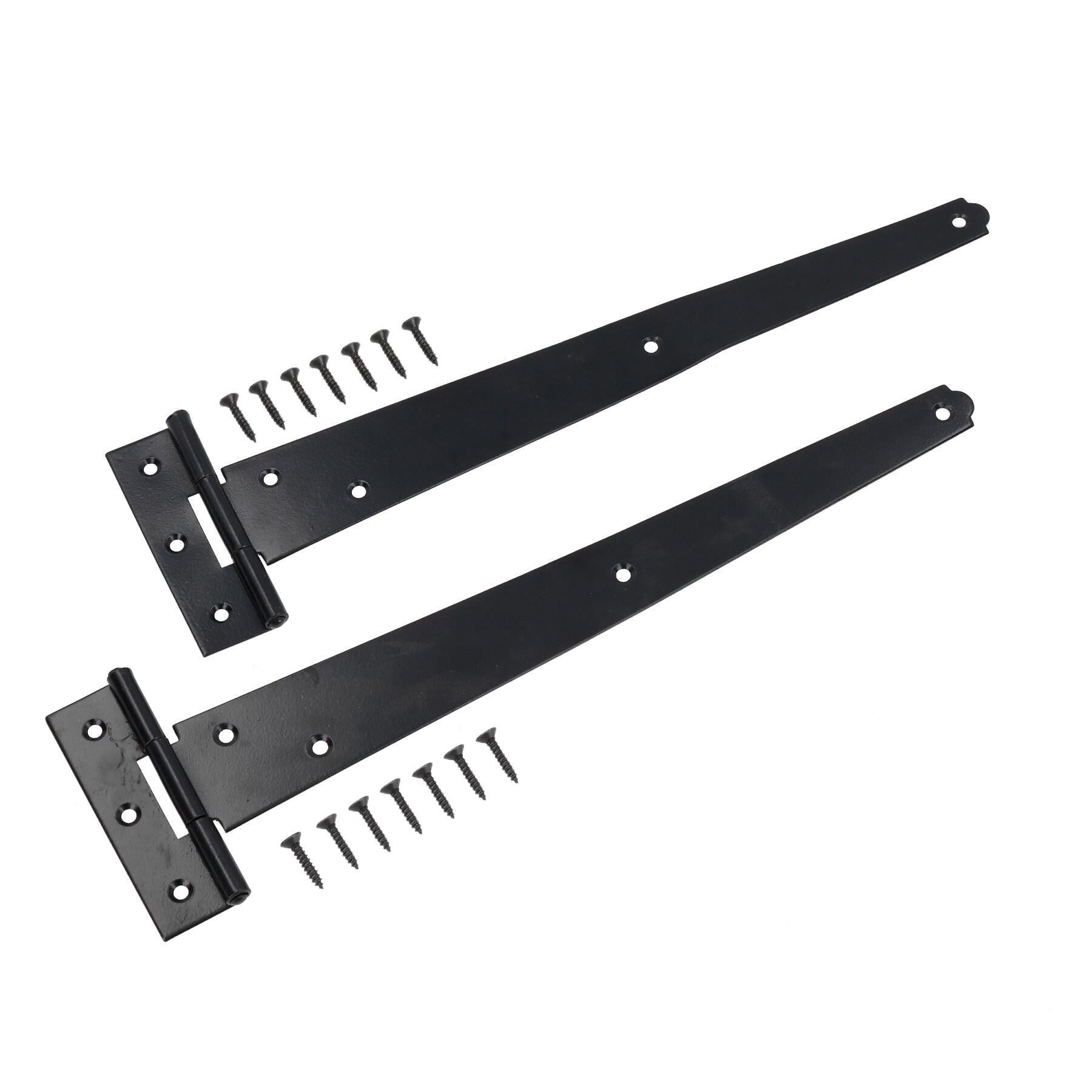 12” (300mm) Heavy Duty T Tee Hinges for Doors + Gates with Fixing Screws