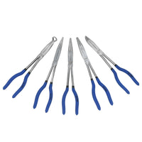 Long Nose Pliers Set Long 11" / 275mm 5pc Straight Bent Angled Round Tipped