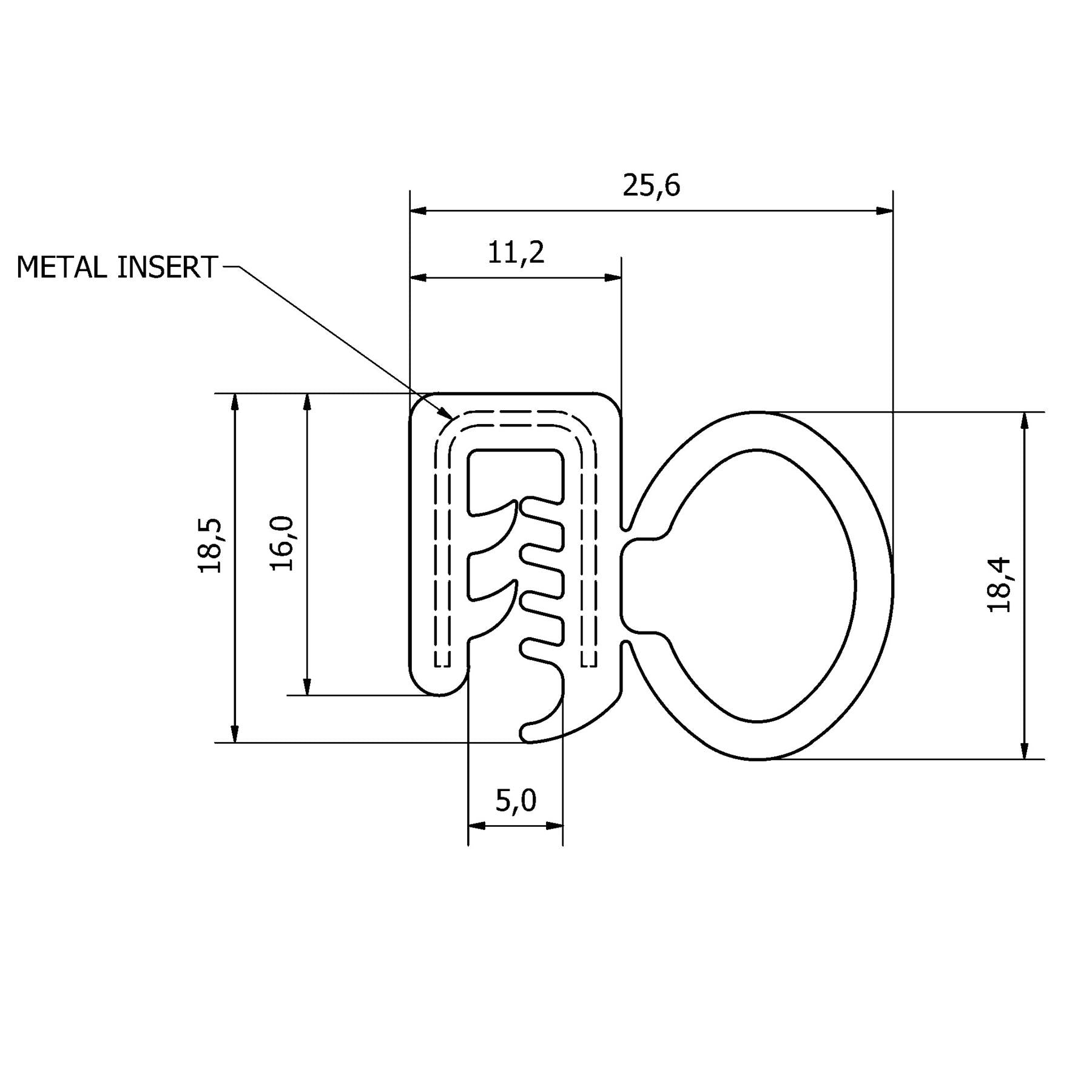 4.8m Rubber Extruded Door Seal for Ford Escort MK1 1967-1975 OEM Grade